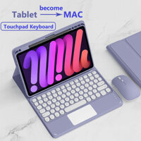 Ốp Bàn Phím Bluetooth Không Dây Cho IPad Mini 7 8.3 Inch 2024 Mini 2024 A17 Pro Thế Hệ Thứ 7 Mini 6 5 4 3 2 1 Vỏ Da Lật Mỏng Có Chuột