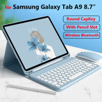 Ốp Bàn Phím Cho Samsung Galaxy Tab A9 8.7inch X110 A7 Lite T220 Bàn Phím Bluetooth Không Dây Có Thể Tháo Rời Từ Tính Vỏ Cắm Bút Tích Hợp