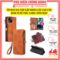 Ốp Bao Da Khóa Cài Nắp Gập Kèm Ví Cao Cấp Để Thẻ, Card, Tiền,... Dành Cho Dòng Máy Iphone từ X, Xsm, 11,... 15prm