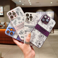 Ốp Bảo Vệ Kính Mờ Camellia Sang Trọng Nhẹ Cho IPhone 15 14 13 12 11 Pro Max Chống Sốc Cho IP 15 Promax Trường Hợp