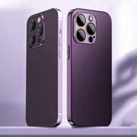 Ốp Bảo Vệ Ống Kính Máy Ảnh Màu Tím Cho iPhone 14 13 12 11 Pro Max 14 Plus 14 Pro Vỏ Sang Trọng Chống Sốc Siêu Mỏng Matte Cao Cấp AG Ốp điện thoại