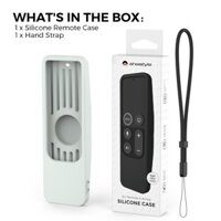 Ốp bảo vệ silicon điều khiển từ xa có khe cắm AirTag cho Apple TV HD / 4K (thế hệ thứ 1) Vỏ lưu trữ chống mất từ xa Siri