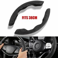 Ốp Bọc Vô Lăng Xe Ô Tô Da Lộn Chống Trượt 2 Mảnh Cao Cấp