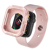 Ốp Case Chống Shock Chống Va Đập Carbon cho Apple Watch Series 4 5 6 SE 7 8 Size 40414445mm- Hàng chính hãng - 4041mm - Hồng