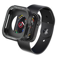 Ốp Case Chống Shock Chống Va Đập Carbon cho Apple Watch Series 4 5 6 SE 7 8 Size 40414445mm- Hàng chính hãng - 4445mm - Đen