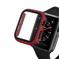 Ốp Case Thinfit &amp; Kính Cường Lực cho Apple Watch Series 8 4145mm  Apple Watch SE 2022 4044mm - Đỏ - 44mm