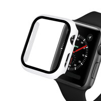 Ốp Case Thinfit &amp; Kính Cường Lực cho Apple Watch Series 4  Apple Watch Series 5 - Trắng - 40mm