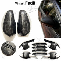 Ốp chén cửa Ốp gương chiếu hậu xe Vinfast Fadil Carbon Fiber ốp Tay cửa Nắp bình Xăng Phụ kiện 2019 2020 2021 2022 2023