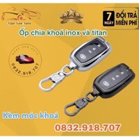 Ốp chìa khóa inox Camry, Fortuner, 2014-2015-2016-2017-2018 chìa khóa thông minh