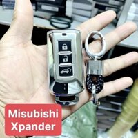 Ốp chìa khóa ô tô Mitsubishi Xpander, Outlander, tặng móc khóa inox cao cấp