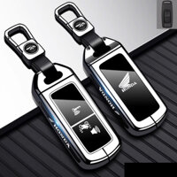Ốp Chìa Khóa Smartkey Honda 2 NÚT Xe SH, Airblade,Vision,Lead,Vario 160,Winner,pcx ( đen bóng viền kim loại ) cao cấp