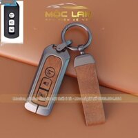 Ốp Chìa Khóa Smartkey Honda 3 nút: Vision, SH Mode, Air Blade, Lead Chất Liệu Hợp Kim Mặt Da Bò