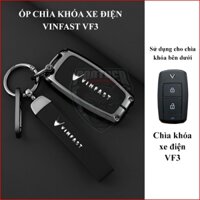 Ốp Chìa Khóa Xe Điện Vinfast VF3 Hợp Kim Cao Cấp Phối Da 3 Màu