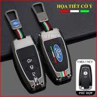Ốp Chìa Khóa Xe Ford Ranger Wildtrak, Everest, Raptor, Explorer Chìa 2 3 4 Nút Hợp Kim Mẫu Cờ Ý
