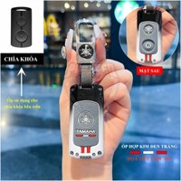 Ốp Chìa Khóa Xe Máy Yamaha Exciter, NVX, Janus, Grande, Freego Hợp Kim Đen Trắng Thời Trang