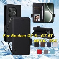 Ốp Cho Realme GT 6 6T Neo SE RealmeGT6T RealmeGT6 GT6 6T Neo6 Neo6SE 5G Vỏ Điện Thoại Da Lật Khe Cắm Thẻ Ví Giá Đỡ Vỏ Bảo Vệ Chống Sốc