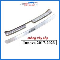 Ốp chống trầy cốp trong ngoài cho xe Innova 2017-2018-2019-2020-2021 2022 2023 màu INOX bảo vệ trang trí xe