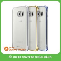 Ốp clear cover chính hãng galaxy S6 edge- Viền màu xanh