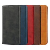 Ốp Da Cao Cấp Cho Sharp AQUOS R6 Flip Stand Điện Thoại Da Ví Bao Đựng Thẻ