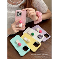 Ốp da họa tiết cá sấu Dop đầy màu sắc cho iPhone 15 11 12 13 14 Max 15 Pro Max Thiết kế sang trọng Vòng bi 3D Dây đeo cổ tay Vỏ chống sốc cứng