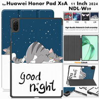 Ốp Da Lật Vẽ Màu Cho Huawei Honor Pad X8a NDL-W09 11 Inch 2024 Siêu Mỏng Tri-Fold Stand Tablet Cover