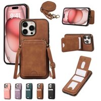 Ốp Da PU Lật Dọc Cho iPhone 15 14 11 Pro Max 13 12 MIni X XS XR 7 8 Plus SE 2020 2022 Khe Cắm Thẻ Điện Thoại