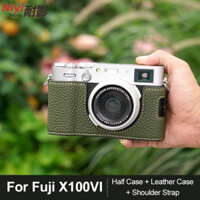 Ốp Da PU Retro Cho Fujifilm X100V X100VI Túi Bảo Vệ Mềm Có Dây Đeo Vai