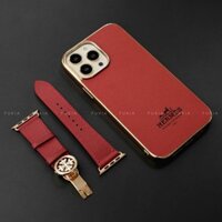 Ốp da thủ công viền Gold khắc chữ Epsom cho IPhone 15/15pro/15promax/14/14Plus/14Pro/14Promax/13/13Pro/13Promax ODTC144