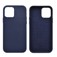 Ốp Da Wiwu Calfskin Phone Case Dành Cho Iphone 13 Promax Chất Liệu Da Bê, Chống Nước, Chống Để Lại Vân Tay - Hàng Chính Hãng - xanh than