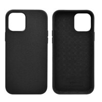 Ốp Da Wiwu Calfskin Phone Case Dành Cho Iphone 13 Promax Chất Liệu Da Bê, Chống Nước, Chống Để Lại Vân Tay - Hàng Chính Hãng - đen