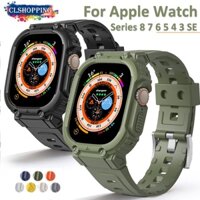 Ốp Dây Đeo Silicon 49mm 45mm 44mm 41mm 40mm Cho Iwatch Series 8 7 6 Se 5 4