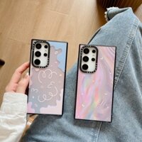 Ốp điện thoại Acrylic CASETiFY cho Samsung Galaxy S24 Ultra S22 S23 Ultra S23 Plus [Pink Aurora] Ốp lưng cứng in bên Ốp điện thoại bảo vệ toàn diện chống sốc