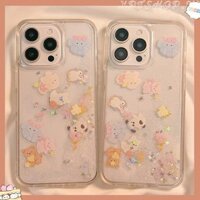 Ốp điện thoại Acrylic cát lún dễ thương Jellycat Slider cho iPhone 16 Pro Max 15 Pro Max 14 13 12 Pro Max Vỏ bảo vệ chống sốc