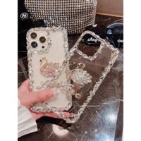 Ốp Điện Thoại Acrylic Trong Suốt Hình Thiên Nga Lấp Lánh Sang Trọng Cho iPhone 14 13 12 11 Pro Max Mini X XS XR 6 7 8 Plus