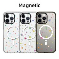 Ốp điện thoại Acrylic từ tính Ngôi sao may mắn đầy màu sắc cho IPhone 16 Pro Max 16 Plus 15 Pro Max 14 13 12 Pro Max Vỏ bọc hoàn toàn Vỏ phía sau chống sốc