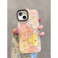 Ốp điện thoại Apple 15, iPhone 14 Pro Max, họa tiết hoa sơn dầu màu sắc, ống kính kim cương 13 màu, cảm giác cao cấp 12, chống sốc 14, hàng giao ngay
