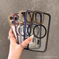 Ốp điện thoại Apple 16 Pro Max với thấu kính màu, từ tính, chống sốc iP15 Pro, trong suốt 14, bảo vệ 13, vỏ bảo vệ 12