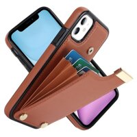 Ốp Điện Thoại Bằng Da Có Ngăn Đựng Thẻ Cho iPhone 7 8 Plus Xs Max Xr 11 12 Pro Max