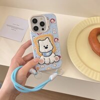 Ốp điện thoại bằng da Jellycat Munro Scottie IPhone 16 15 14 13 12 11 Pro Max Vỏ bảo vệ IP 13 Pro 16 Pro Vỏ mềm chống sốc