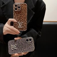 Ốp điện thoại bằng da kim cương giả Lv iPhone 16 15 14 13 12 11 pro max Vỏ bảo vệ ip 14pro 15pro Ốp cứng chống sốc