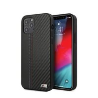 Ốp điện thoại BMW iphone 13PRO cacbon silicon logo M màu đen