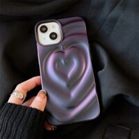 Ốp điện thoại bóng hình trái tim tình yêu hợp thời trang Hàn Quốc cho iPhone 13 Pro Max 14 12 11 Girl Color Wave Soft Back Cover