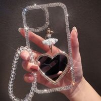 Ốp điện thoại cao cấp trong suốt không màu vàng sang trọng có gương kim cương cho Iphone 15 14 Pro Max 13 11 12 Pro Max Bảo vệ chống sốc