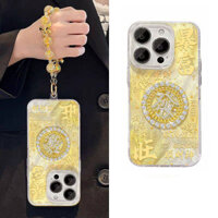 Ốp Điện Thoại Cho IPhone 16 PRO MAX 15 14 13 12 11 PRO MAX 7 8 PLUS X XR XS Ốp Điện Thoại 3D Xoay Được Kim Cương Vàng Làm Giàu Vòng Tay Chống Sốc Cao Cấp IMD Sang Trọng