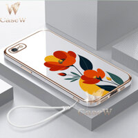 Ốp Điện Thoại Cho iPhone 6 / 6 Plus / 6s / 6s Plus / 7 / 7 Plus Với Nghệ Sĩ Tối Giản Minh Họa Hoa Treo Dây Macaron Nhiều Màu Sắc Sang Trọng Cô Gái Mềm Bảo Vệ Camera