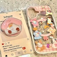 Ốp điện thoại cho iPhone 7 8 X XS XR XSMAX 11 12 13 14 15 16 Pro Max Plus hình trái tim nữ tính + Đế từ tính, vỏ mềm bảo vệ chống sốc NIDD