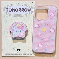 Ốp điện thoại cho iPhone 7 8 X XS XR XSMAX 11 12 13 14 15 16 Pro Max Plus Dopamine Star Kitty + Đế từ tính, vỏ mềm bảo vệ chống sốc GPDD