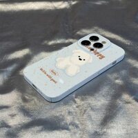 Ốp điện thoại chó nhỏ màu vàng nhạt 16 Pro Max, iPhone 15, phim 14/13/12, ốp cứng cá nhân hóa XR