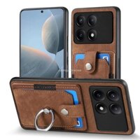 Ốp Điện Thoại Cho Xiaomi Poco F6 Pro Redm K70 K70Pro 2024 Vỏ Khe Cắm Thẻ Da Sang Trọng Ốp Lưng Ví Giá Đỡ Nhẫn Chống Sốc Rơi Chống Địa chấn Bảo Vệ Màn Hình Ống Kính Chống Sốc