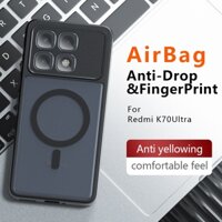 Ốp điện thoại cho Xiaomi Redmi K70 Ultra Extreme K70Ultra K70Extreme Ốp điện thoại sang trọng trong suốt mờ bốn góc Túi khí chống sốc Vỏ sạc không dây từ tính Vỏ màu vàng không bao giờ